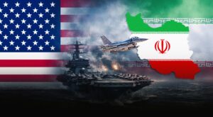 This image illustrates the rising tensions between United States and Iran with visuals of airstrikes, fighter jets, and missile launches. It represents the ongoing developments in the US Iran War Latest Update and highlights the global attention on the Middle East conflict.